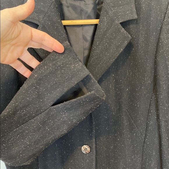 Simon Chang Wool Silk Corset Back Brown Blazer Designer Boho Business Casual - Picture 4 of 15